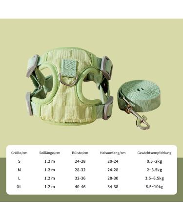 Fueegue Cat Harness with Leash - Escape Proof Adjustable Soft Design for Cats & Dogs - Green Bubble Grid S - Buy Online on GoSupps.com