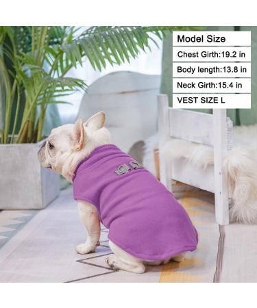 BEAUTYZOO Dog Fleece Vest Sweater Winter Jacket with D-Ring Leash - Purple | XS S M Dogs - Buy Online on GoSupps.com