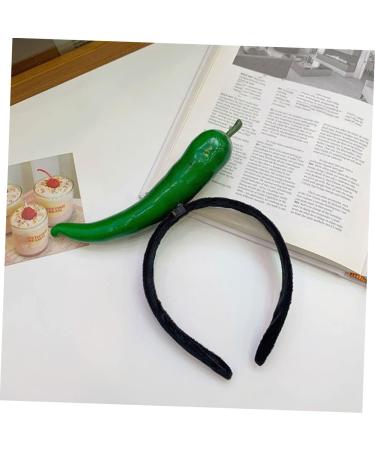 SKISUNO Chili Hair Hoop Headband Hair Accessories for Kids Chili Pepper Hat Chili Design Hair Hoop Fruit Man Elastic 1 count (Pack of 1) Green - Buy Online on GoSupps.com
