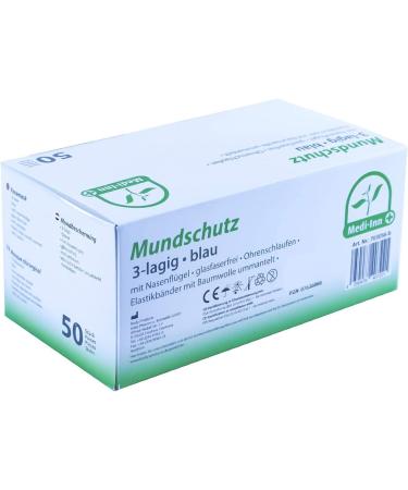 Medi-Inn+ 3-Ply Disposable Face Mask - Respiratory Protection Blue Type II Pack of 500 Elastic Bands - Best for International Shipping - Buy Online on GoSupps.com