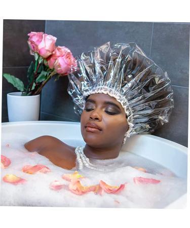 Transparent Plastic Shower Cap for Men and Women - Salon Bathing Head Cover - Buy Online on GoSupps.com