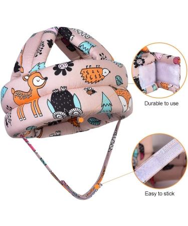 Baby Head Protector & Knee Pads Set | Infant Safety Helmet & Walking Pad Combo (Pink Forest) | Suitable for Age 6-36 Months - Buy Online on GoSupps.com