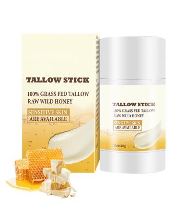 Ofanyia Beef Tallow Stick Natural Beef Tallow and Honey Balm Grass Fed Beef Tallow Stick Balm Moisturizing Hydrates Dry Skin Beef Tallow Face Moisturizer for Body Face Care (40g) 1.41 Ounce (Pack of 1)