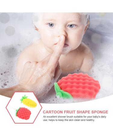 EXCEART 2pcs Kids Fruit Bath Sponges Pineapple Shaped Exfoliating Sponge for Baby Toddler Kids Bathing - Buy Online on GoSupps.com