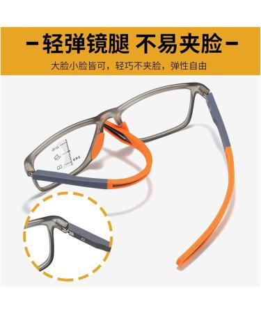 Buy Iynwbjts Fern & Nah Dual-Use Reading Glasses - Ultra-Light TR90 Sport High Definition Progressive Multifocus Anti-Blue Light Gray Frame Orange Legs Size 2.00 - Buy Online on GoSupps.com