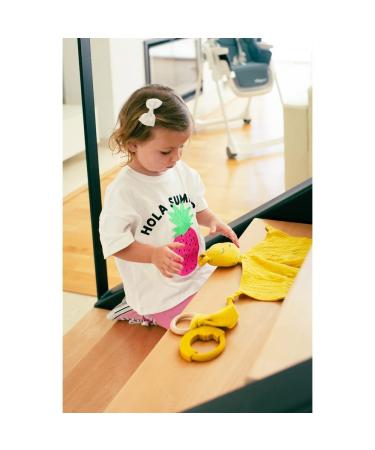 Doudou Bear Set - Soft Grey Bib & Teething Ring for Babies | International Shipping Available - Buy Online on GoSupps.com