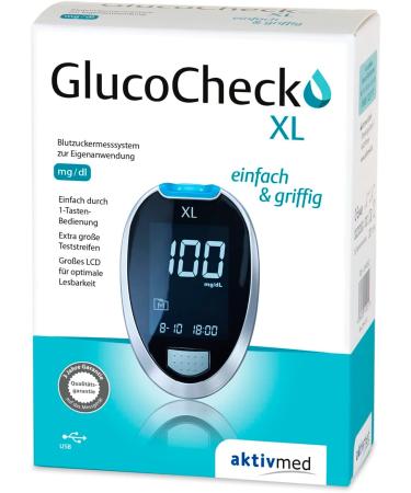 GlucoCheck XL Starter Set (mg/dl) Includes 110 Blood Glucose Test Strips | International Shipping Available - Buy Online on GoSupps.com