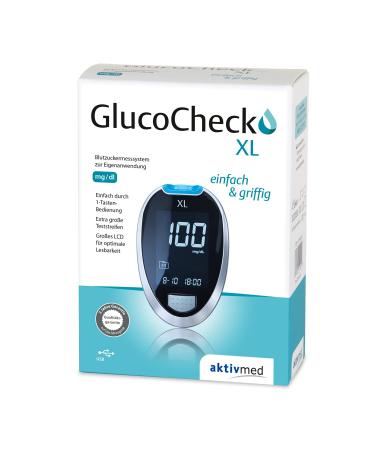 GlucoCheck XL Blood Glucose Measuring System | 60 Test Strips | Accurate mg/dl Diabetes Monitoring - Buy Online on GoSupps.com