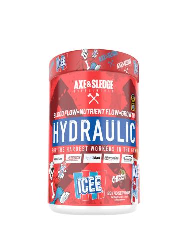 Axe & Sledge Supplements Hydraulic Stimulant-Free Pre-Workout with Nitrosigine, AgmaMax, Hydromax & Creatine MagnaPower, Increases Performance, Focus, & Pumps, 20/40 Servings, ICEE Cherry