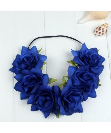 Demarkt Flower Wreath Headband | Elegant Flower Crown for Women | White Red & Blue Hair Accessory - Buy Online on GoSupps.com