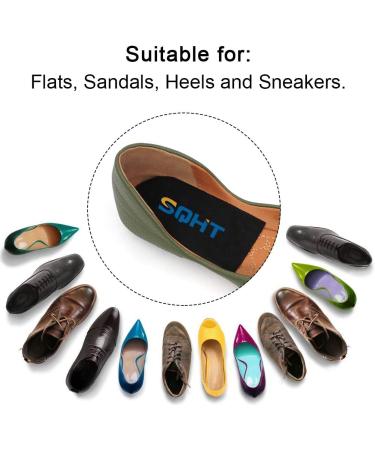 SQHT Adjustable Orthopedic Heel Lift - Height Increase Insoles for Leg Length Discrepancies and Achilles Tendonitis - Heel Cushion Lifts for Heel Pain | Black, Small-Women's 4.5-9.5/Men's 6-8.5 - Buy Online on GoSupps.com