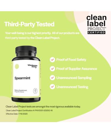 Organic Spearmint Capsules & NAC Supplement - 600mg | Wholesome Story - 30 & 120 Day Supply - Buy Online on GoSupps.com