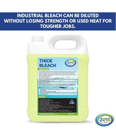 Jovs Thick Bleach 5 Litre - Professional Bleach for Cleaning Toilet Drains and Floors - Hospital Grade - Buy Online on GoSupps.com
