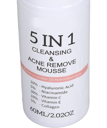 Facial Cleansing Mousse 5-in-1 Firming Foaming Facial Cleanser Moisturizing for Daily Use - Buy Online on GoSupps.com