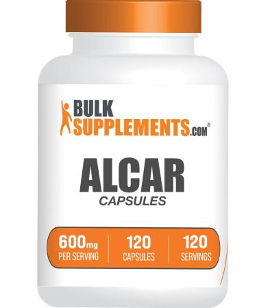 BULKSUPPLEMENTS.COM Acetyl L-Carnitine Capsules - ALCAR HCl - ALCAR 600mg - Carnitine Supplement - Acetyl-L-Carnitine - ALCAR Capsules - 1 Capsule per Serving - 120-Day Supply (120 Capsules)