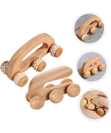 Magiclulu 2-Piece Wood Massage Roller | Back Massager & Foot Massage Device for Deep Tissue Relief - Buy Online on GoSupps.com