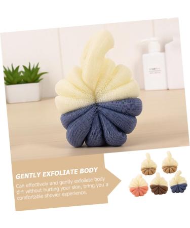 Buy Hemoton 5pcs Two-Color Shower Ball Mesh Bath Scrubber - Ideal Foam Bathing Sponge for Kids & Babies | Soft Loofah Pouf for Gentle Body Wash - Buy Online on GoSupps.com