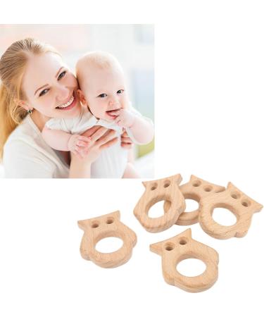 5Pcs Baby Teethers Owl Wooden Chewing Ring | Non-Toxic Robust DIY Jewelry Accessories & Baby Bite Stick - Buy Online on GoSupps.com