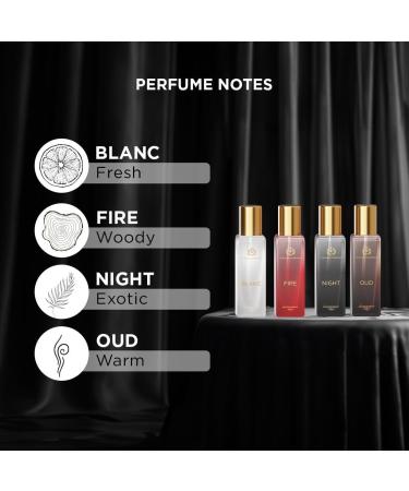 Bloom Beauty The Man Company Specially Curated Perfume Spray Gift Set for Men - 4X20Ml A Gentleman's Moods Premium Long-Lasting Luxury Eau De Parfum Night for Date Fire for Party Oud for Outing - Buy Online on GoSupps.com