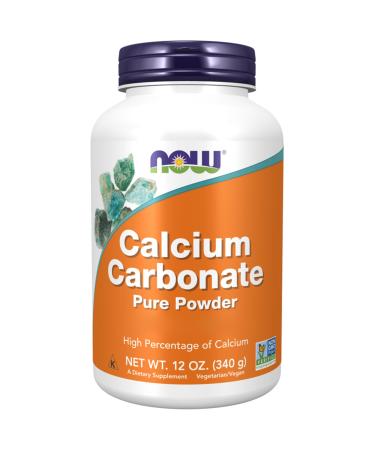 Now Foods Calcium Carbonate Pure Powder 600mg Calcium per Day High Dose 340g Vegan Powder Lab-Tested Gluten Free Soy Free Non GMO Vegetarian