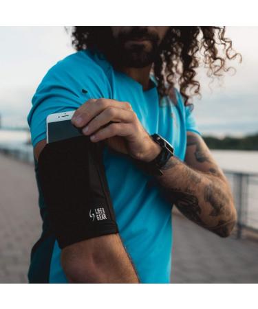 LIFE-SPORTS GEAR Air Running Armband Phone Holder Cell Phone Sleeve pouch For Exercise running sports arm band Fits All phones with convenient card and key pockets Made with Comfortable Poly-Spandex Large - Buy Online on GoSupps.com