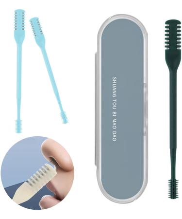 Upgraded Nostril Hair Remover Tool Portable Nasal Hair Cutter 360 Degree Rotating Double Head Nose Hair Trimmer Manual Nose Hair Trimmer for Women Men 3pcs-green - Buy Online on GoSupps.com