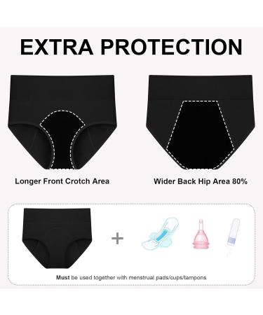 Buy Leak-Proof Women's Underpants - Pack of 3 Period Underwear for Menstruation & Postpartum Incontinence - Black - Buy Online on GoSupps.com