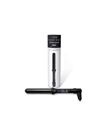 NuMe Classic Ceramic Curling Wand - Tourmaline 32mm Barrel Hair Curler, Negative Ion Conditioning, Far Infrared Heat - All Hair Types - Black 32 mm Black