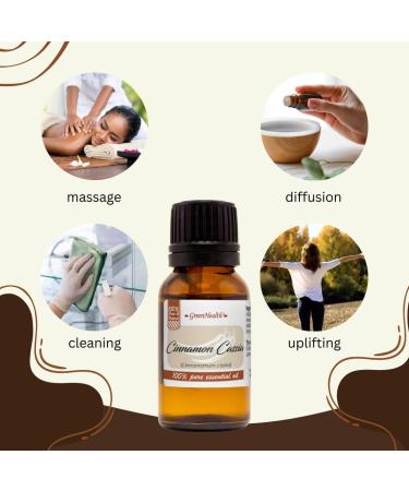 Cinnamon Cassia Essential Oil 4 fl oz (118 ml) Glass Bottle w/Glass Dropper 100% Pure Essential Oil -GreenHealth - Buy Online on GoSupps.com