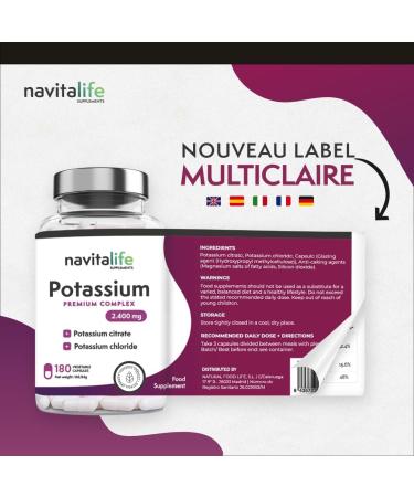Citrate de Potassium Complex 1800 mg + Chlorure de Potassium 600 mg | Double Action Premium Compl ment Sportif Maintien Musculaire Tension Art rielle | Absorption Maximale 180 Capsules - Buy Online on GoSupps.com