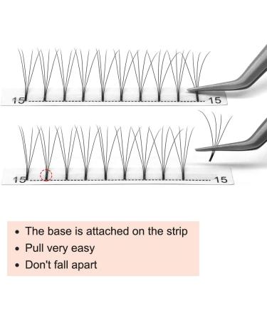 4D-C-0.10-8-15 Mix Pre Made Fan Eyelash Extensions - Russian Volume Lashes 0.07 0.10 Pre Fanned Long Stem C D Curl - 8-15 Mix & CG - Premade Fans Eyelash Extension - Buy Online on GoSupps.com