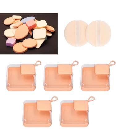 Powder Puff Holder 5 Pieces Cosmetic Puff Holder Transparent Rectangular Portable Makeup Puff Holder with Hanging Ring - Buy Online on GoSupps.com