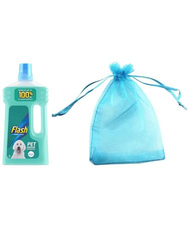 Flash for Pet Lovers Floor Cleaner Removes Pet Odour & Messes Multi-Purpose Liquid Cleaner with a Touch of Febreze Freshness 1L + Our Gift for You - Organza Bag Size 9x7x0.1cm
