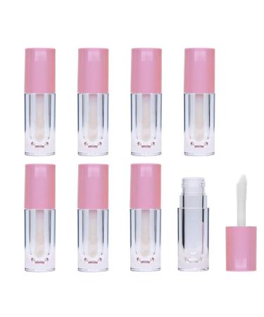 AJLTPA 8 Pieces Lip Gloss Tubes with Wand Empty  6.5ml Refillable Lip Gloss Bottles Mini Lip Balm Bottles Transparent Lip Gloss Containers with Rubber Stoppers for DIY Lipgloss pink