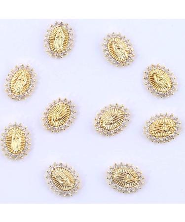 3D San Judas Nail Charm Virgin Mary Zircon Alloy Jesus Mary Charms for Nails - Religious Nail Art Accessories 5pcs/set - Buy Online on GoSupps.com