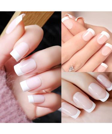 Buqikma 600Pcs Short French Nail Tips Acrylic Flake Nails Clear Extension Set for Salon and Home DIY - Buy Online on GoSupps.com