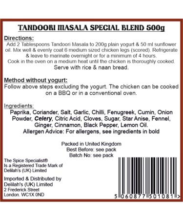 Tandoori Masala Special Blend 500g | Authentic Restaurant QualityTandoori Spice Powder for Gourmet Marinade Seasoning | Resealable Stand-Up Pouch for Long-Lasting Freshness - Buy Online on GoSupps.com