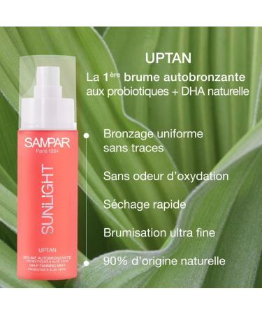SAMPAR Sunlight Uptan - Self-Tanning Face Mist with Probiotics Vegetable DHA & Aloe Vera - Natural & Bright Tan - No Trace - Odorless - All Skin Types - Buy Online on GoSupps.com