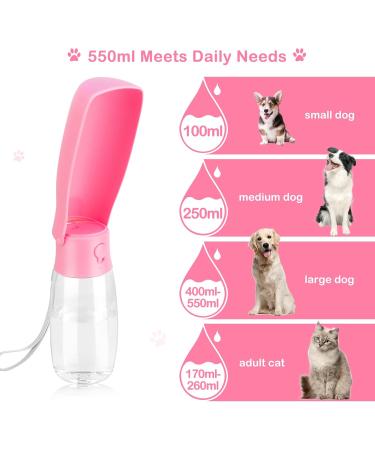 JOPHEK 550ML Portable Pet Water Bottle - Leak-Proof Foldable Design with Activated Carbon Filter for Dogs & Cats - Ideal for Travel Camping & Daily Walks - Buy Online on GoSupps.com