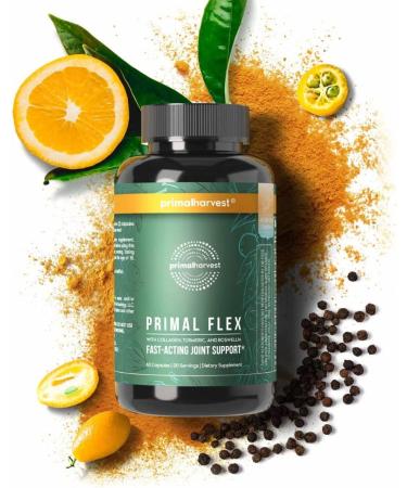 Primal Harvest Fast-Acting Joint Pain Relief Supplement with Collagen, Turmeric, Boswellia & Ashwagandha - 30 Day Joint Support - Buy Online on GoSupps.com