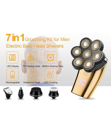 Buy Electric Razor for Men - 7-in-1 Cordless Rechargeable Shaver & Grooming Kit | Perfect for Bald Heads & Trimming Nose Hair - Buy Online on GoSupps.com