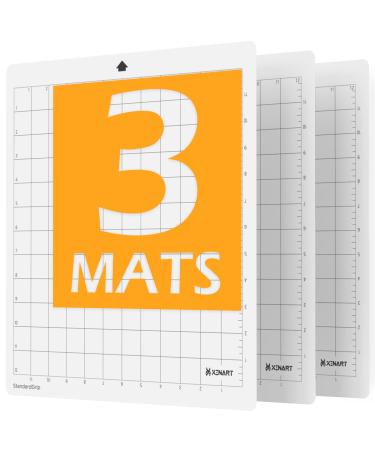 XINART StandardGrip Cutting Mat for Silhouette Cameo 4/3/2/1(3 Mats,12x12 inch) Standard Grip Adhesive Sticky Accessories Craft Vinyl Replacement Cut Mats for Silhouette Cameo StandardGrip H-StandardGrip 12"x12" 3Mats