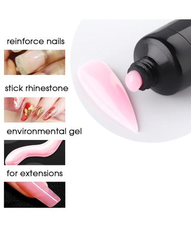 Premium UV Gel for Gel Nails - 30ml Pink Poly Nail Gel for Nail Extensions & Design - Buy Online on GoSupps.com