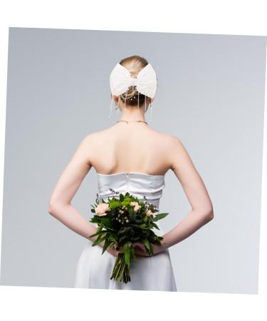 minkissy Girl Bows Bridal Hair Accessories Girls Hair Accessories Girl Hair Accessories Fringe Trim Hair Bows for Girls Back Hair Bow Clip Girls Hair Bows Pearl Headgear White Bride Wedding - Buy Online on GoSupps.com