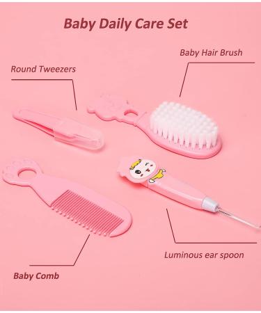 Electric Baby Healthcare & Grooming Kit | Nail Trimmer, Nursery Set with Hair Brush & Comb | Newborn Care Essentials for Boys & Girls | Baby Shower Gift - Pink - Buy Online on GoSupps.com