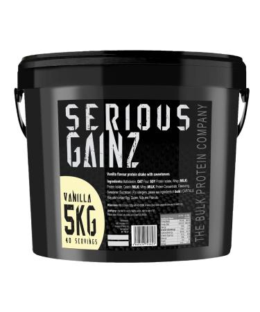The Bulk Protein Company SERIOUS GAINZ - Whey Protein Powder - Weight Gain Mass Gainer - 30g Protein Powders (Vanilla 5kg) Vanilla 5 kg (Pack of 1)