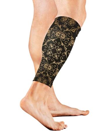 Shop Ezioly Vintage Gold Compression Stockings - Floral Design for Running Cycling Travel & Nurses - Buy Online on GoSupps.com