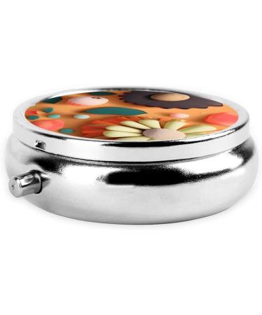 Colorful Sunflowers Round Pill Box - 3 Compartment Portable Travel Organizer for Pills - Buy Online on GoSupps.com