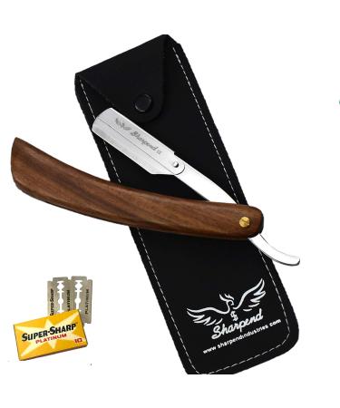 Straight Edge Barber Razor for Close Shave Professional Barber Razor for Men with 20 Single Edge Blades- Mens Straight Razor Kit navajas de barber by Sharpend