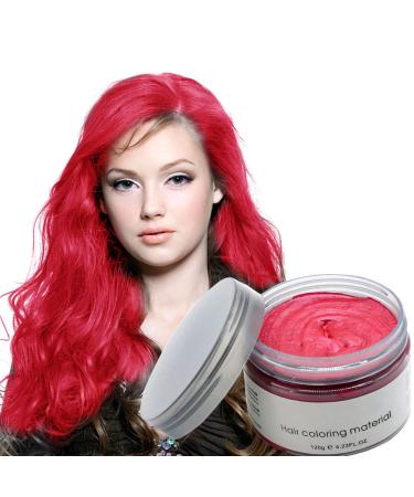 Mofajang Hair Wax Color Styling Cream Mud, Natural Hairstyle Color Pomade, Washable Temporary, Red